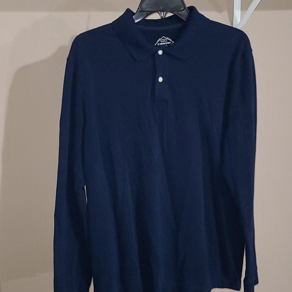 ST John's Bay Long Sleeve Polo Shirt, Size Medium - Picture 2 of 4